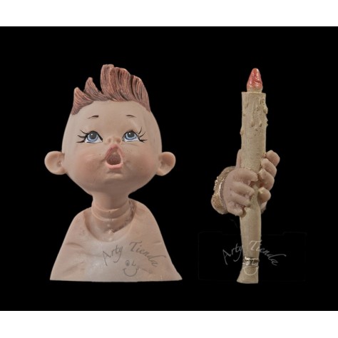 Monaguillo vela 30 cms en resina italiana