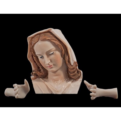Virgen plana con manto 50 cms en resina italiana