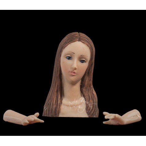 Virgen pelo liso 30 cms en resina italiana