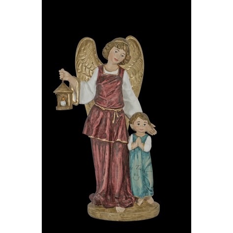 Angel de la guarda en bulto en resina nacional