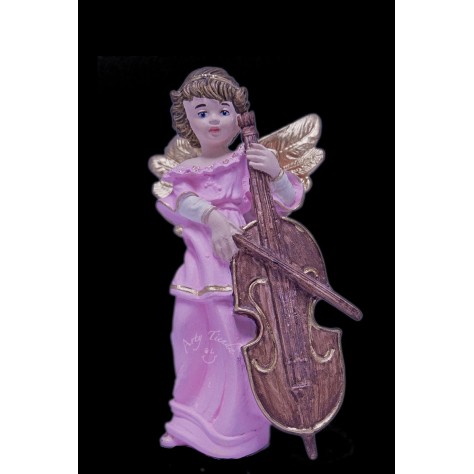 Angel musical bulto en resina nacional