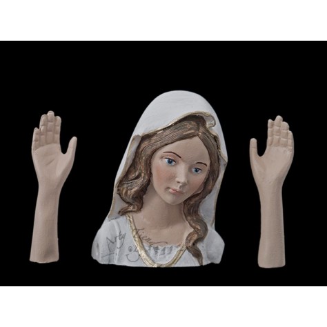 Virgen pliegue 30 cms en resina nacional