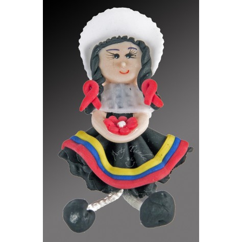 Prendedor campesina en porcelanicron