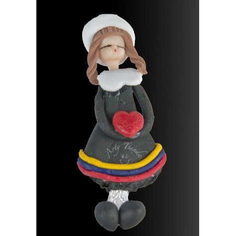 Prendedor campesina en porcelanicron