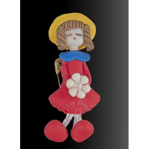 Prendedor campesina en porcelanicron