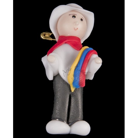 Prendedor campesino en porcelanicron