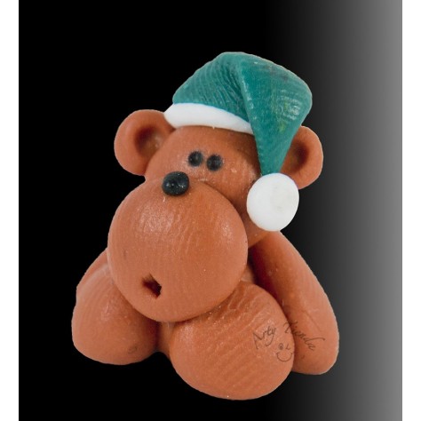 Oso navidad en porcelanicron