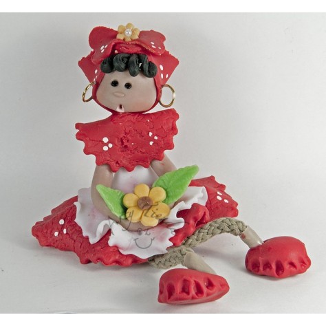 Muñeca palenquera patas largas en porcelanicron