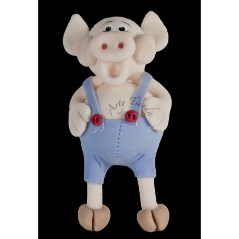 Aplique cerdito en porcelanicron