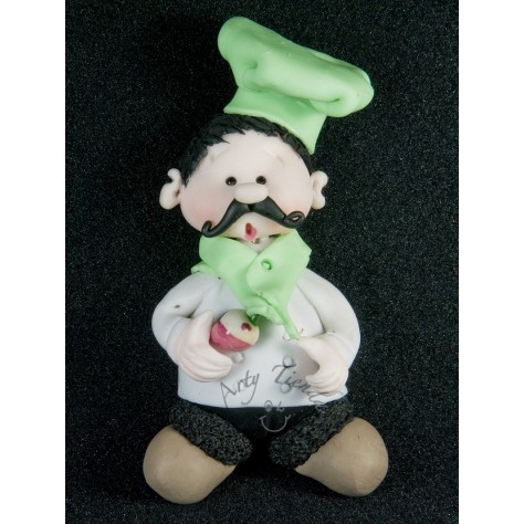 Aplique cocinero en porcelanicron