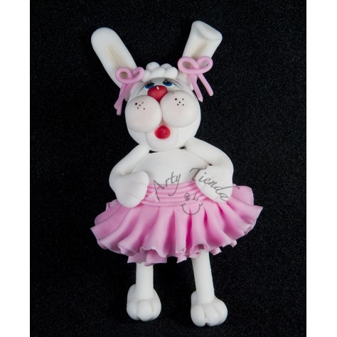 Aplique coneja en porcelanicron