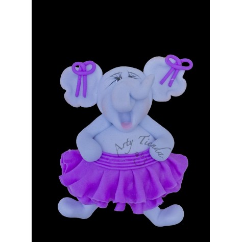 Aplique elefanta en porcelanicron