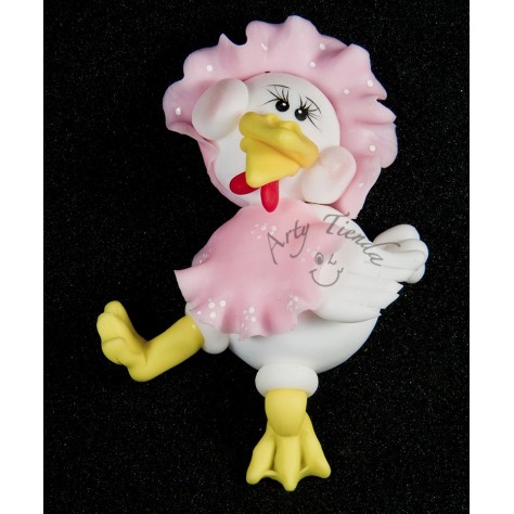 Aplique gallina en porcelanicron