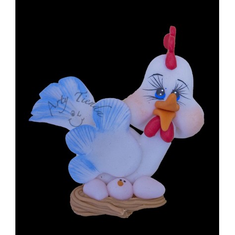 Aplique gallina en porcelanicron