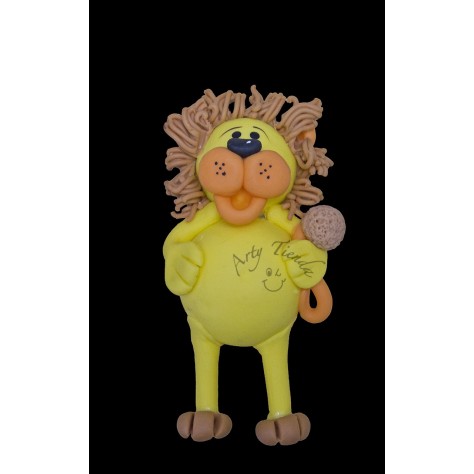 Aplique león en porcelanicron