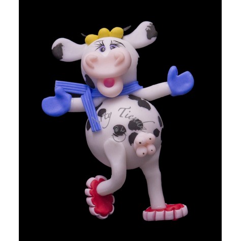 Aplique vaca bufanda en porcelanicron