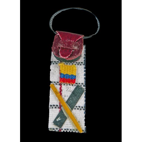 Carriel poncho en cuero y tela