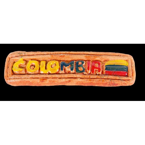 Colombia aviso en cerámica cocida