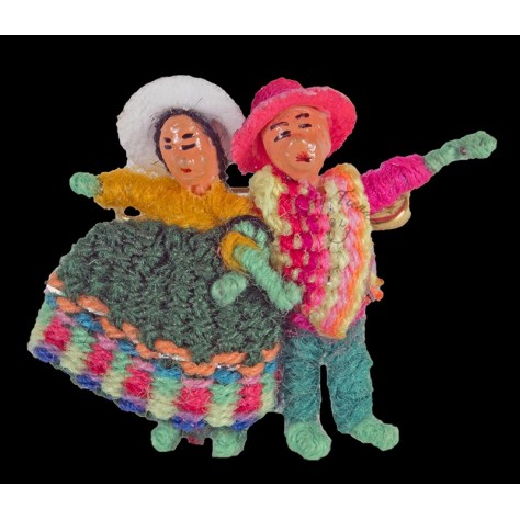 Fígura campesinos prendedor en lana