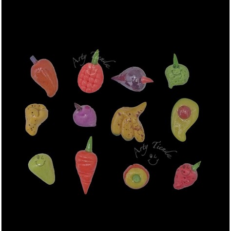 Frutas por doce unidades en porcelanicron