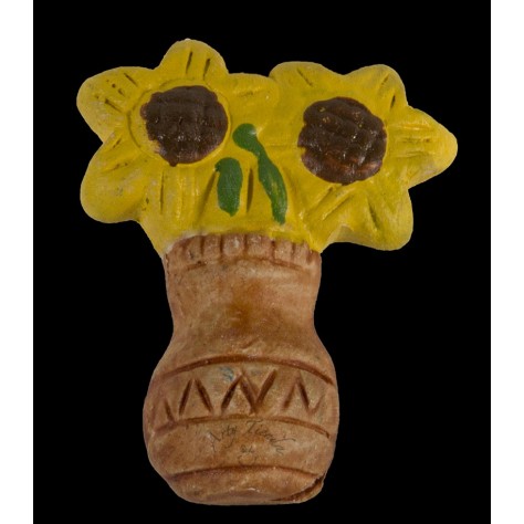 Girasol decorativo aplique en cerámica cocida