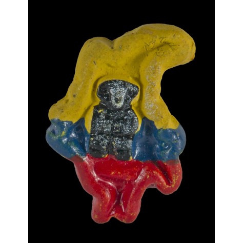 Mapa de Colombia aplique en cerámica cocida