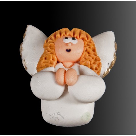 Angel blanco alas aplique en porcelanicron