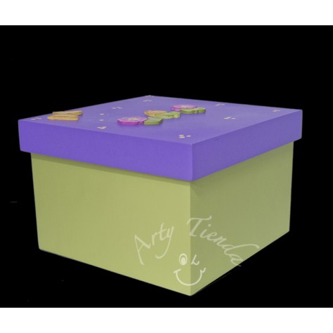 Country caja con tapa en MDF en diferentes colores y motivos
