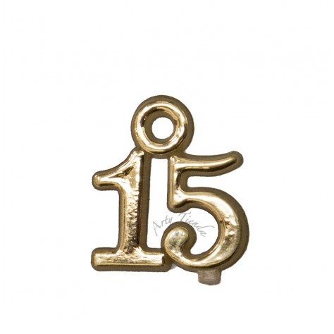 Número 15 aplique en plástico