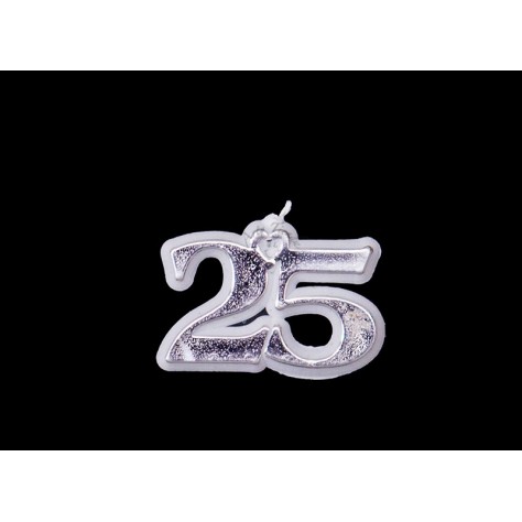 Número 25 aplique en plástico