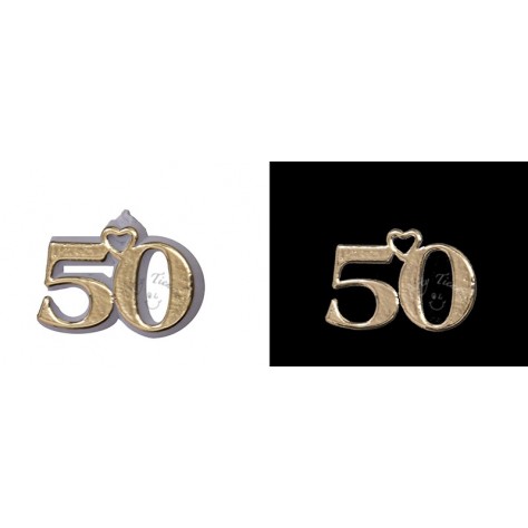 Número 50 aplique en plástico
