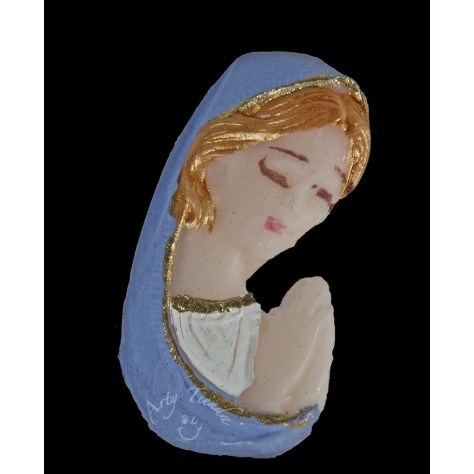 Virgen oración aplique en porcelanicron