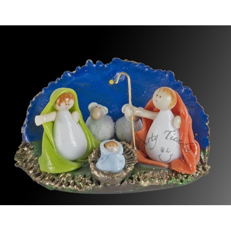Nacimiento en porcelanicron miniatura base  cueva