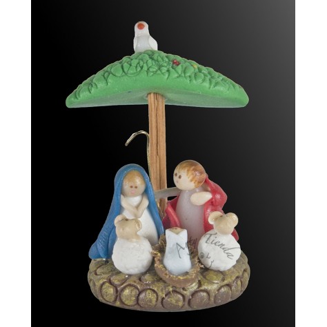 Nacimiento en porcelanicron miniatura base  techo