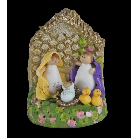 Nacimiento en porcelanicron miniatura base piedra