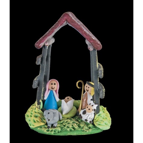 Nacimiento en porcelanicron miniatura base techo