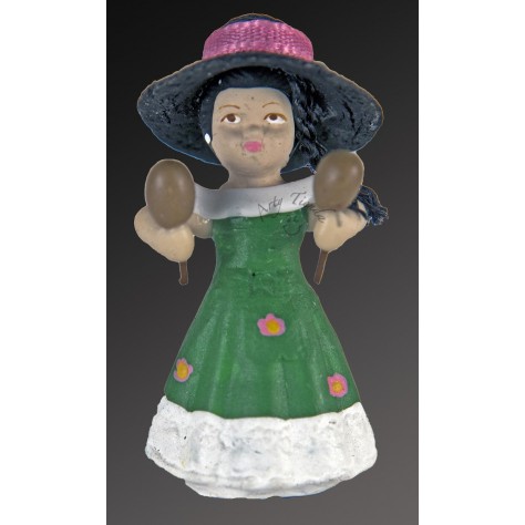 Muñeca Llanera en resina y porcelanicrón.