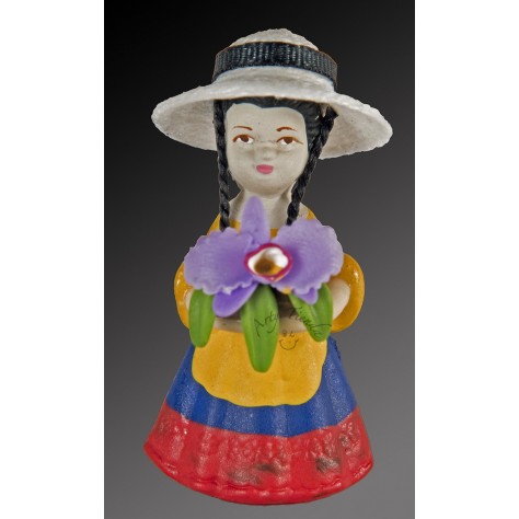Muñeca Orquídeas en resina y porcelanicrón.