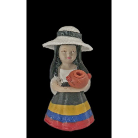 Muñeca Cundi - Boyaca en resina y porcelanicrón.