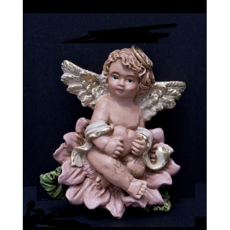Angel flor aplique pequeño en fibromadera