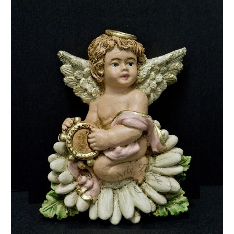 Angel flor aplique pequeño en fibromadera