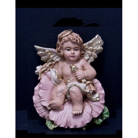 Angel flor aplique pequeño en fibromadera