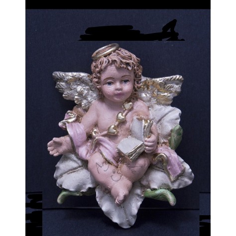Angel flor aplique pequeño en fibromadera