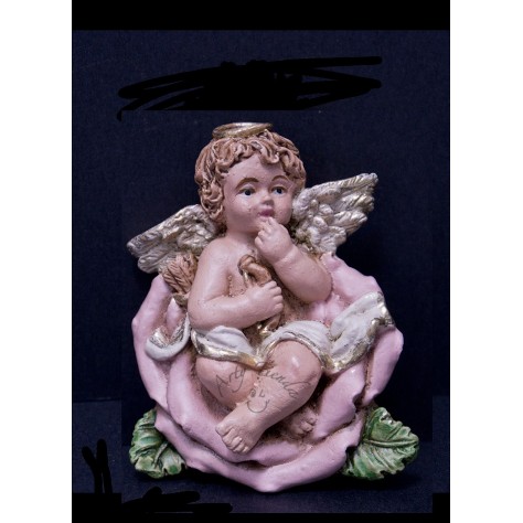 Angel flor aplique pequeño en fibromadera