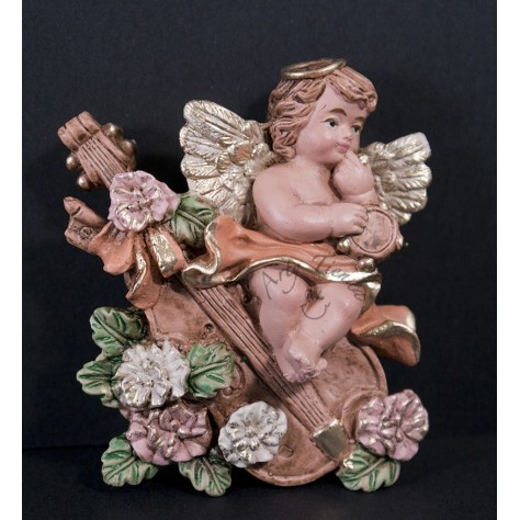 Angel musical aplique pequeño en fibromadera
