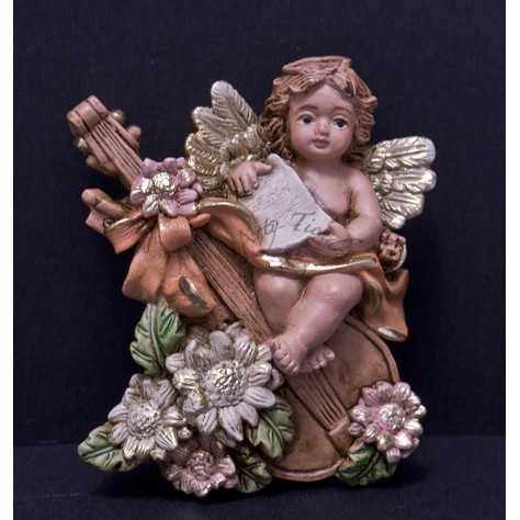 Angel musical aplique pequeño en fibromadera