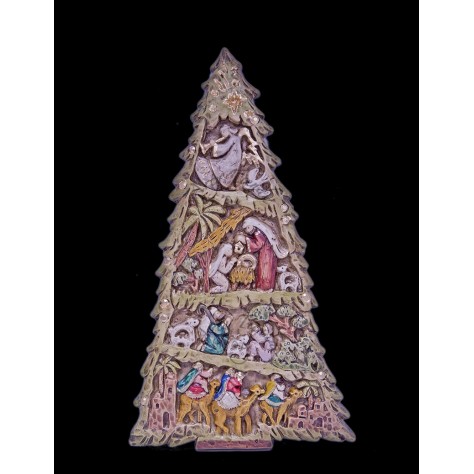 Pesebre árbol aplique en fibromadera