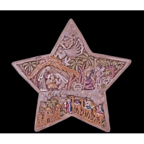 Pesebre estrella aplique en fibromadera