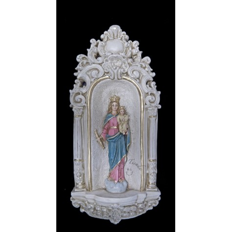 Virgen Auxiliadora aplique grande en fibromadera
