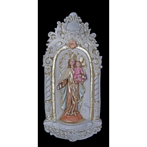 Virgen Carmen aplique grande en fibromadera